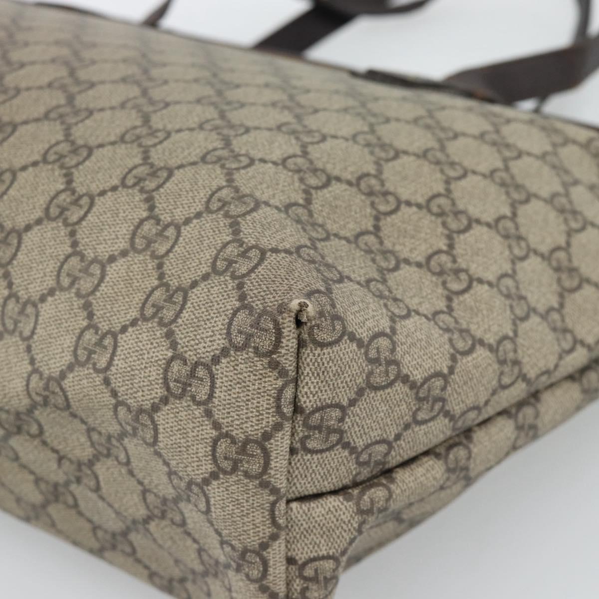 GUCCI GG Supreme Tote Bag PVC Beige 211137 Auth 188000
