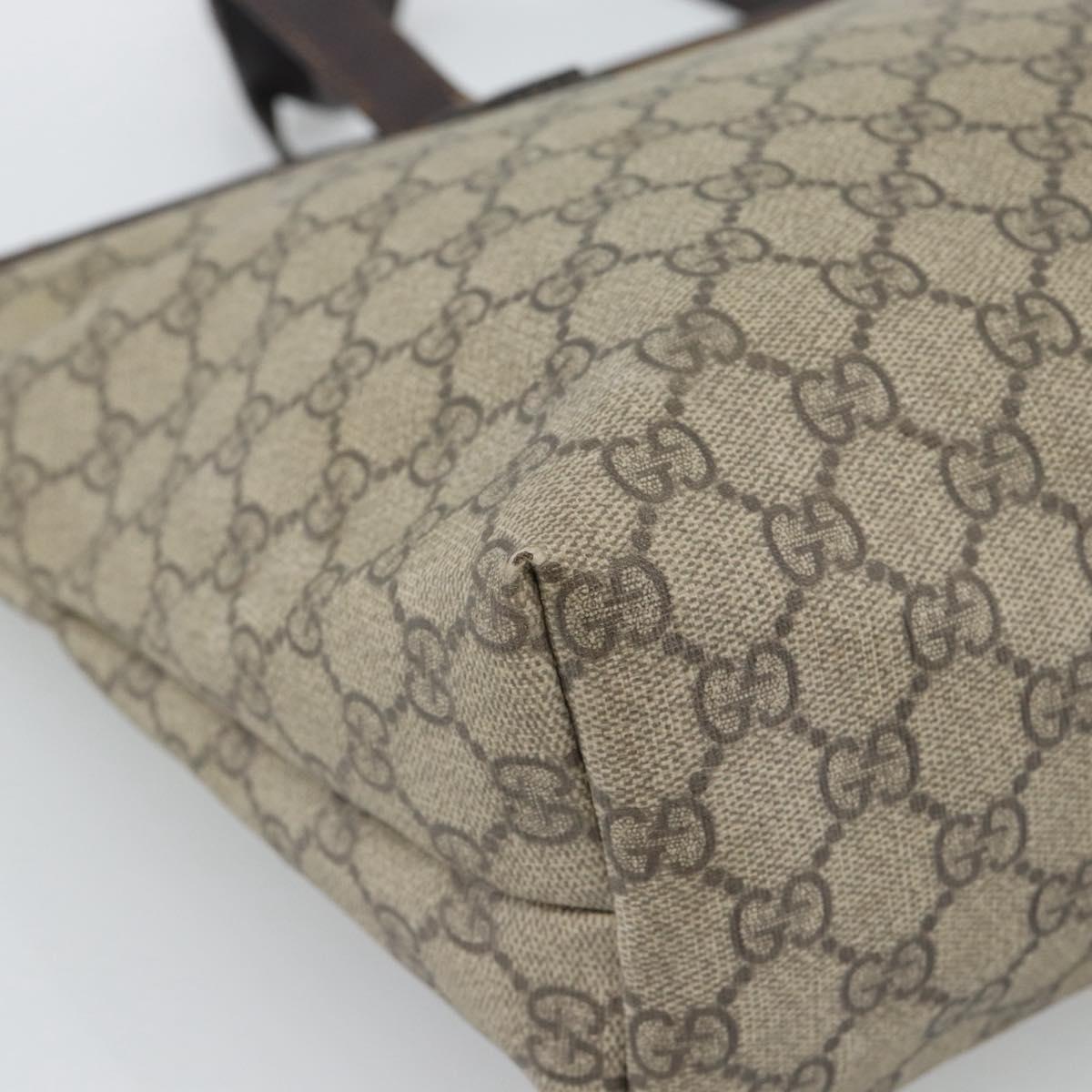 GUCCI GG Supreme Tote Bag PVC Beige 211137 Auth 188000