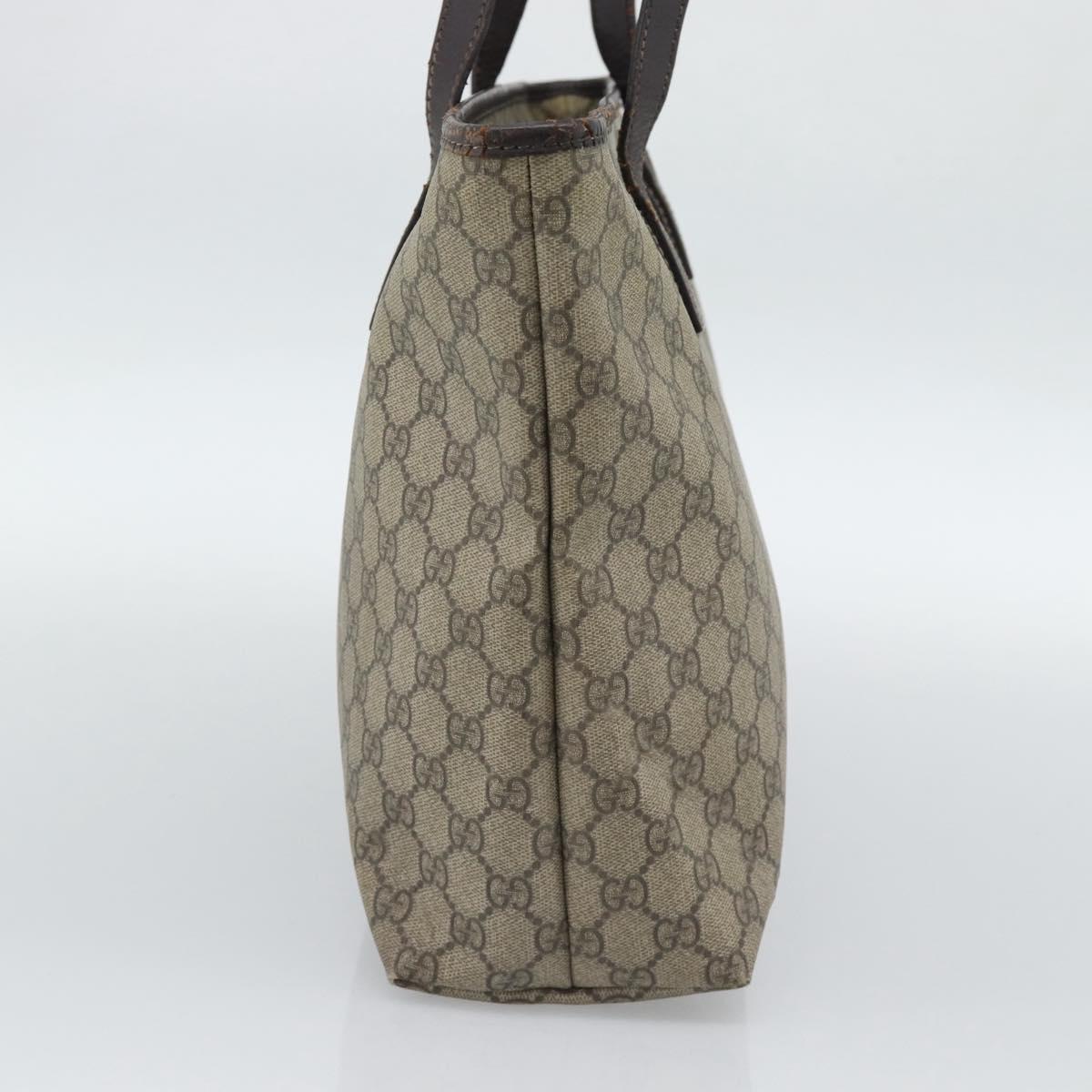 GUCCI GG Supreme Tote Bag PVC Beige 211137 Auth 188000