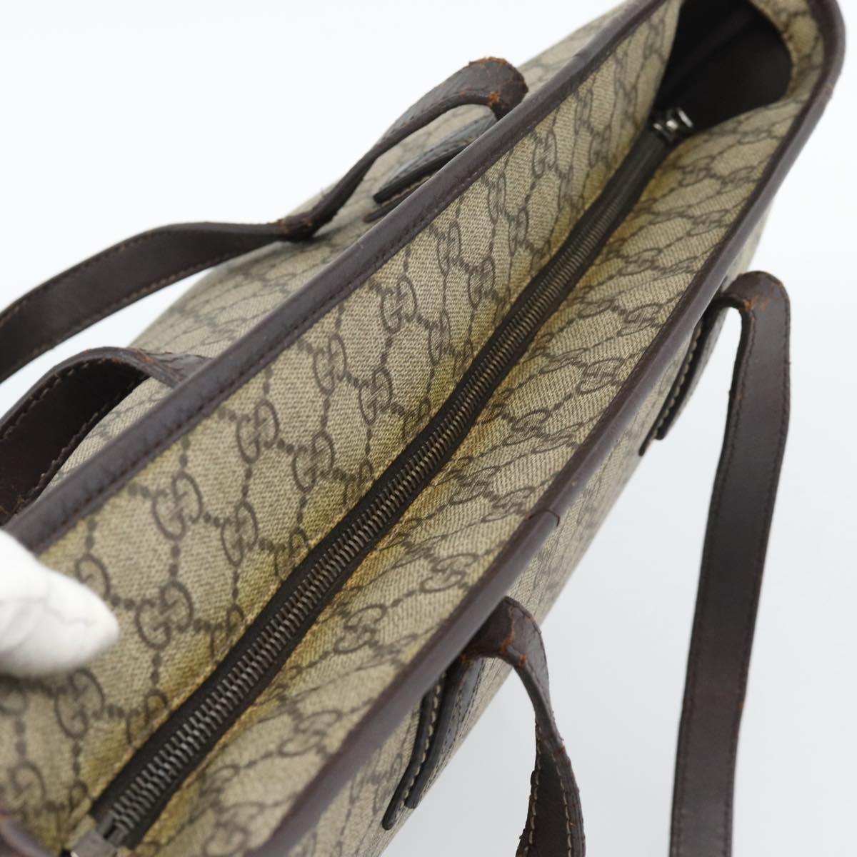 GUCCI GG Supreme Tote Bag PVC Beige 211137 Auth 188000