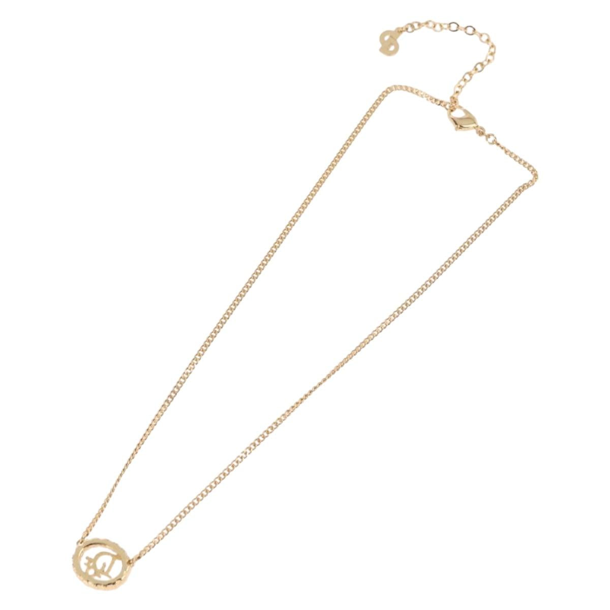 Christian Dior Necklace metal Gold Tone Auth 188025V