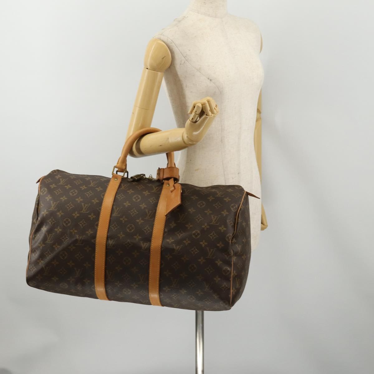 LOUIS VUITTON Monogram Keepall 50 Boston Bag M41426 LV Auth 188047SAV