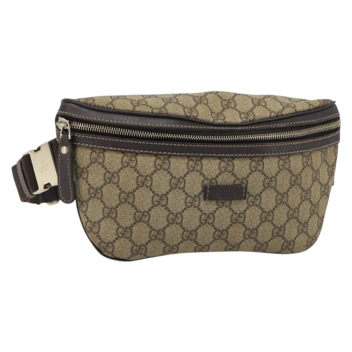 GUCCI GG Supreme Body Bag Body Bag PVC Beige 233269 Auth 188048A