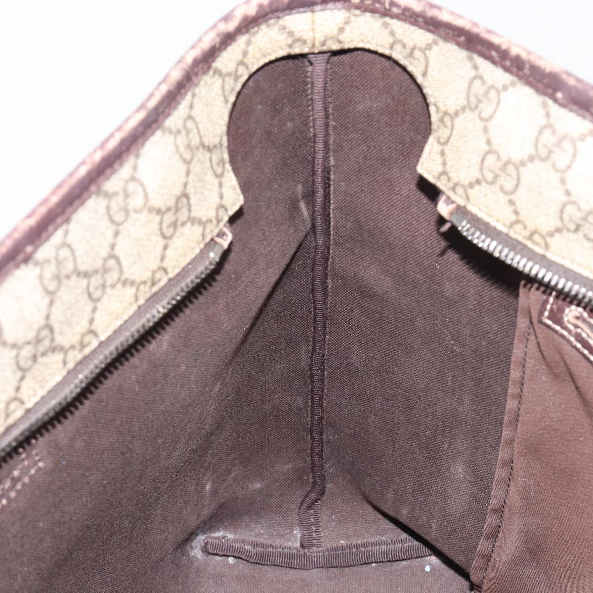 GUCCI GG Supreme Tote Bag PVC Beige Auth 188049