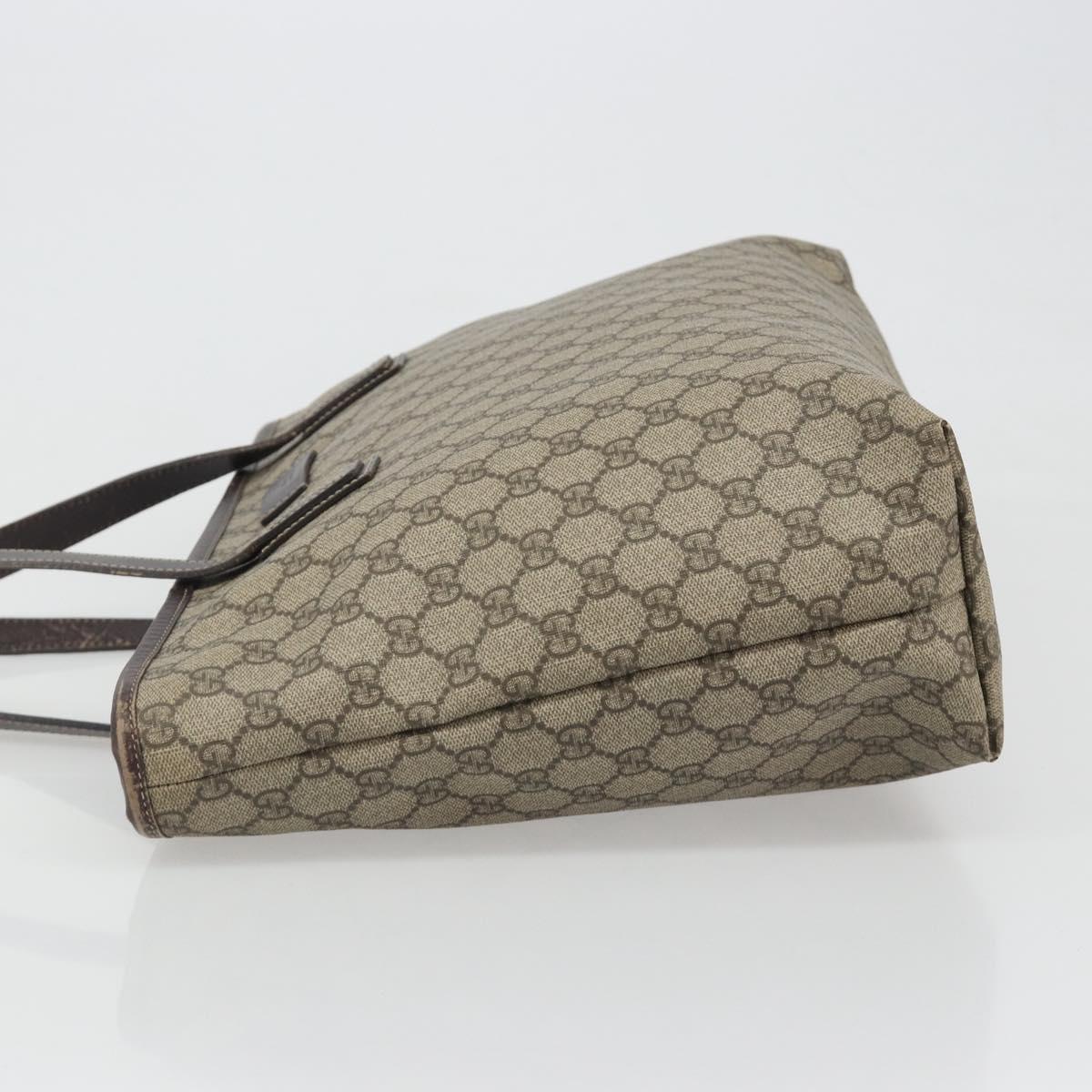 GUCCI GG Supreme Tote Bag PVC Beige Auth 188049