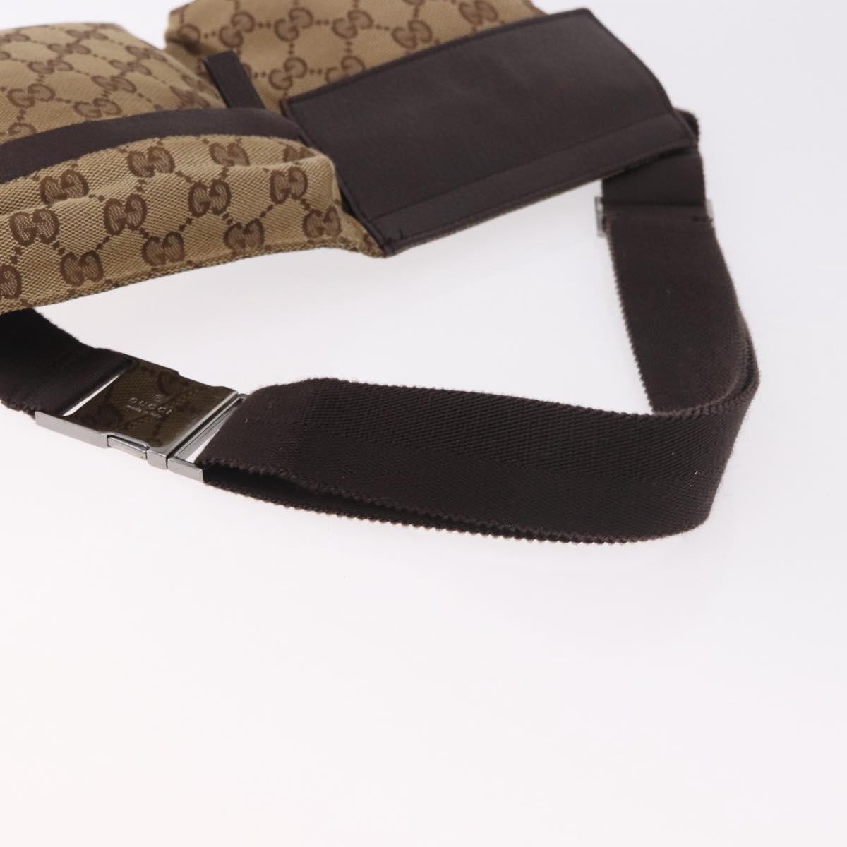 GUCCI GG Canvas Waist bag Beige 28566 Auth 188050