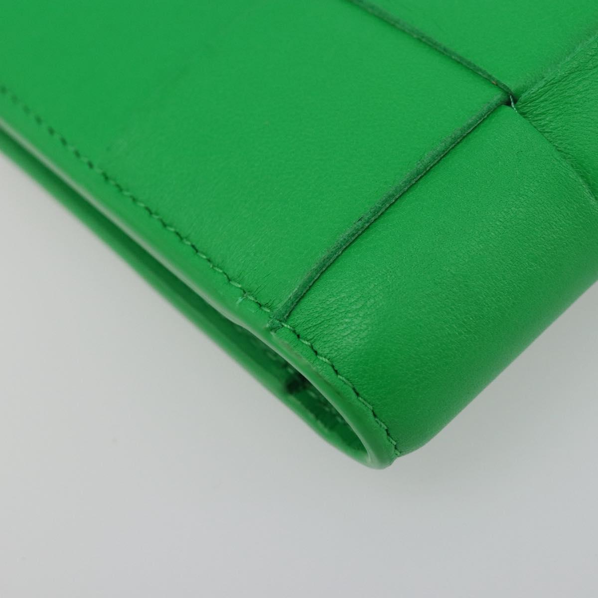 BOTTEGA VENETA MAXI INTRECCIATO Cassette Wallet Leather Green Auth 188052A