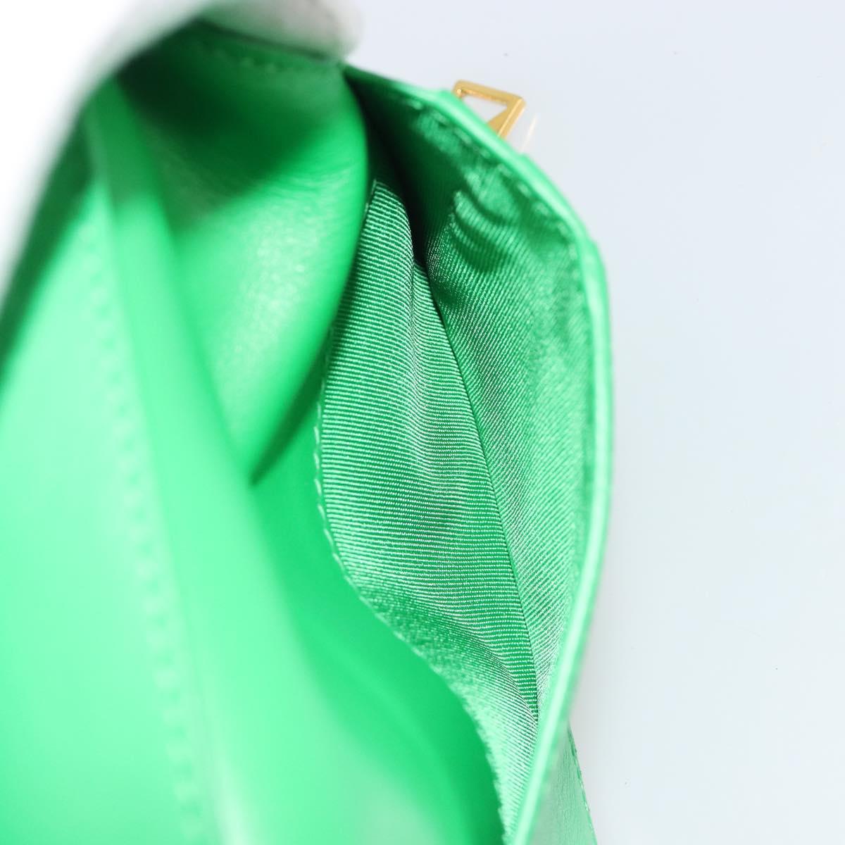 BOTTEGA VENETA MAXI INTRECCIATO Cassette Wallet Leather Green Auth 188052A