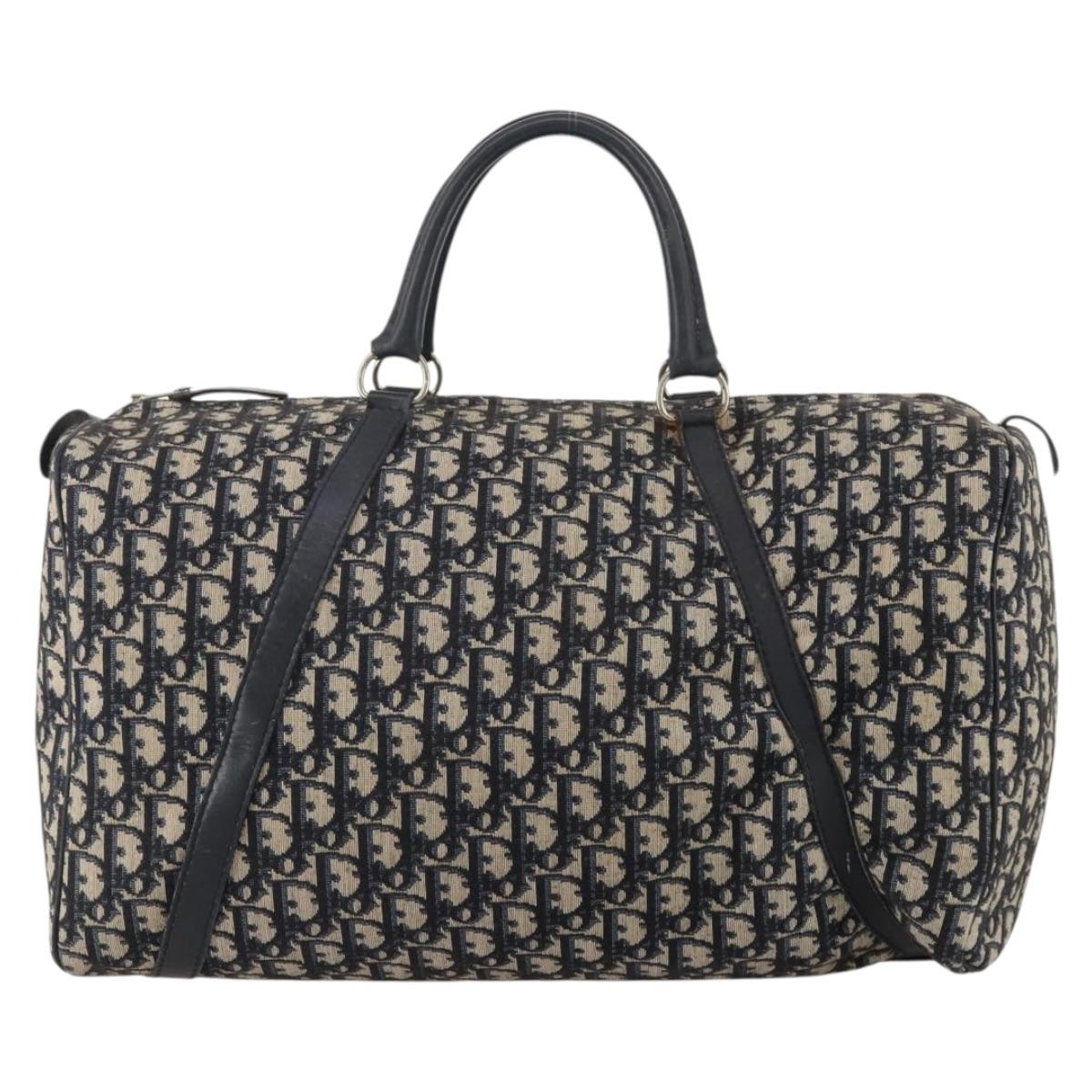 Christian Dior Trotter Canvas Boston Bag Navy Auth 188054
