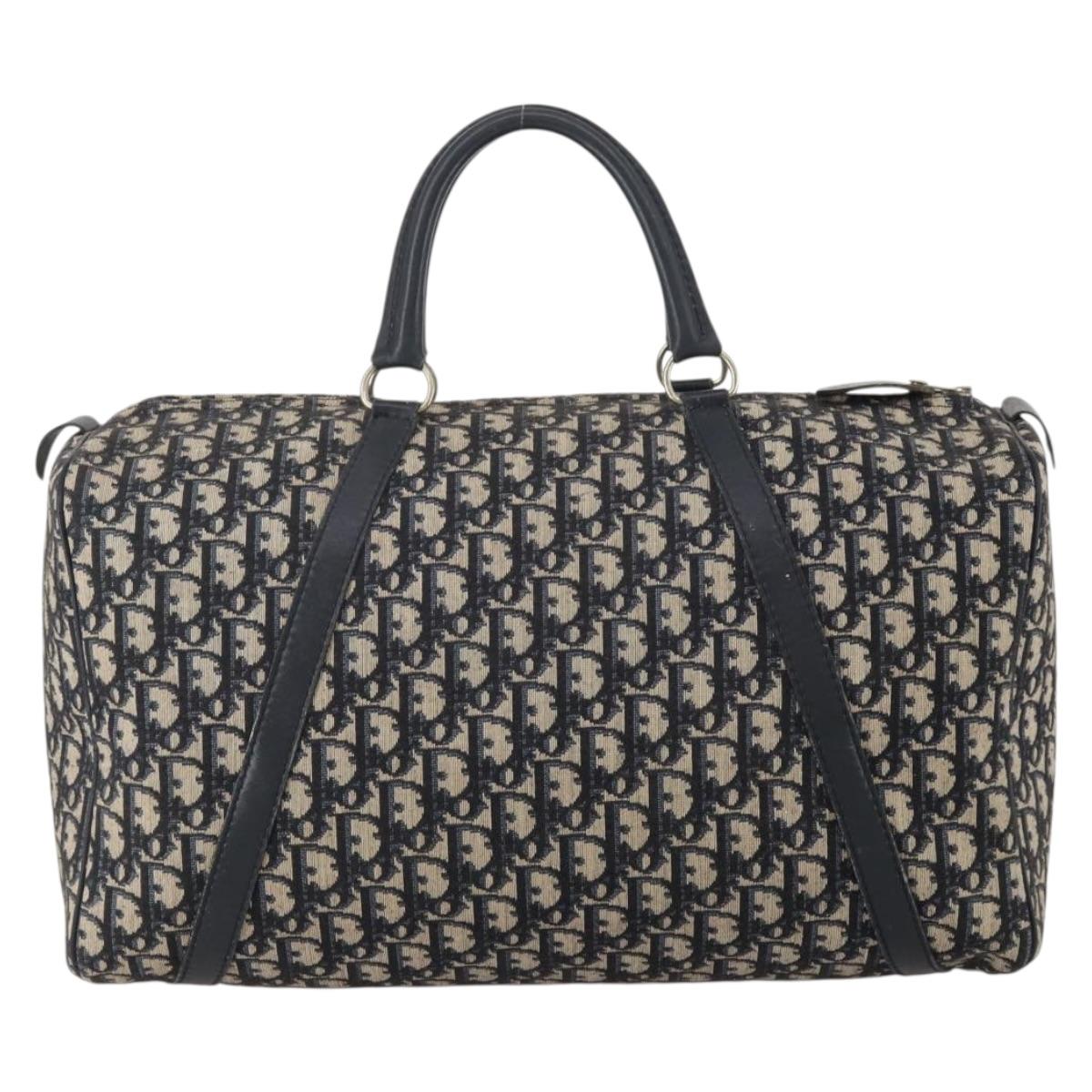 Christian Dior Trotter Canvas Boston Bag Navy Auth 188054