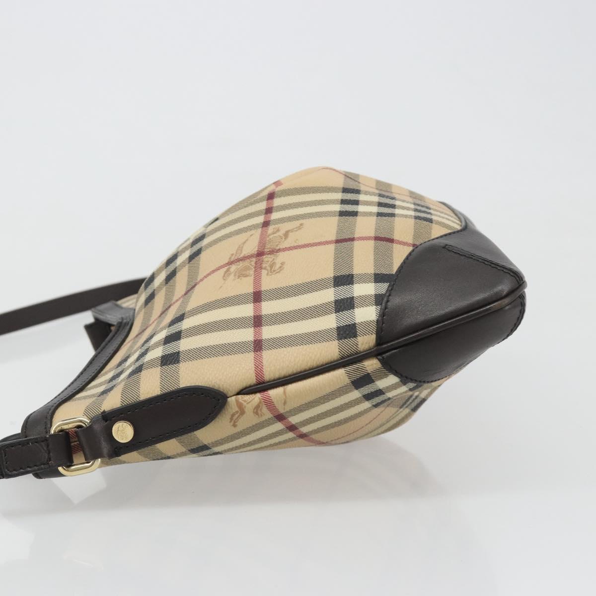 BURBERRY Nova Check Shoulder Bag Canvas Beige Auth 188055A