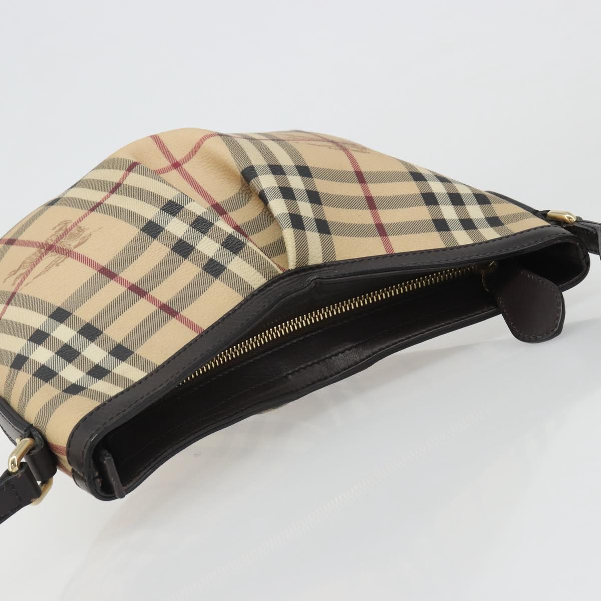 BURBERRY Nova Check Shoulder Bag Canvas Beige Auth 188055A