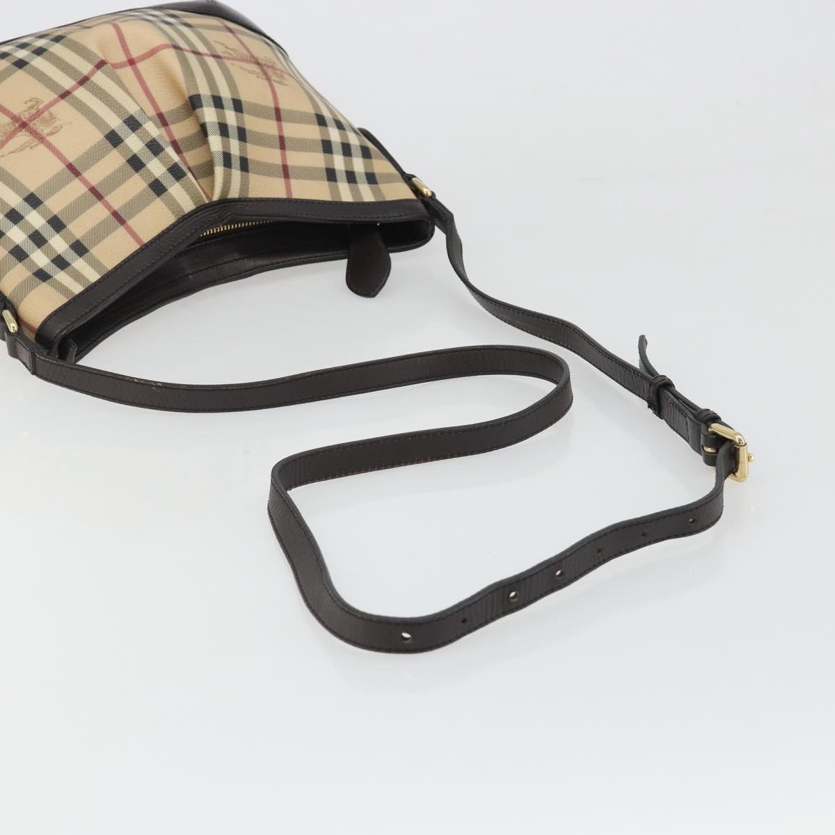BURBERRY Nova Check Shoulder Bag Canvas Beige Auth 188055A