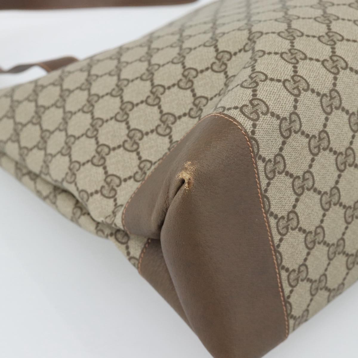 GUCCI GG Supreme Tote Bag PVC Beige Auth 188057