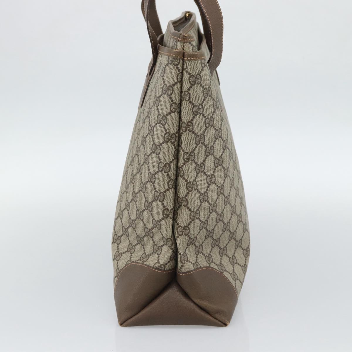 GUCCI GG Supreme Tote Bag PVC Beige Auth 188057