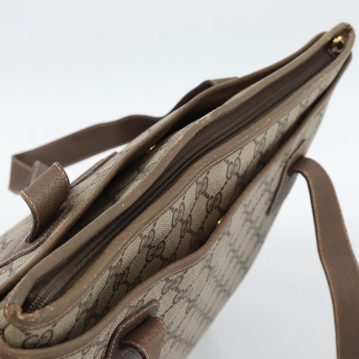 GUCCI GG Supreme Tote Bag PVC Beige Auth 188057