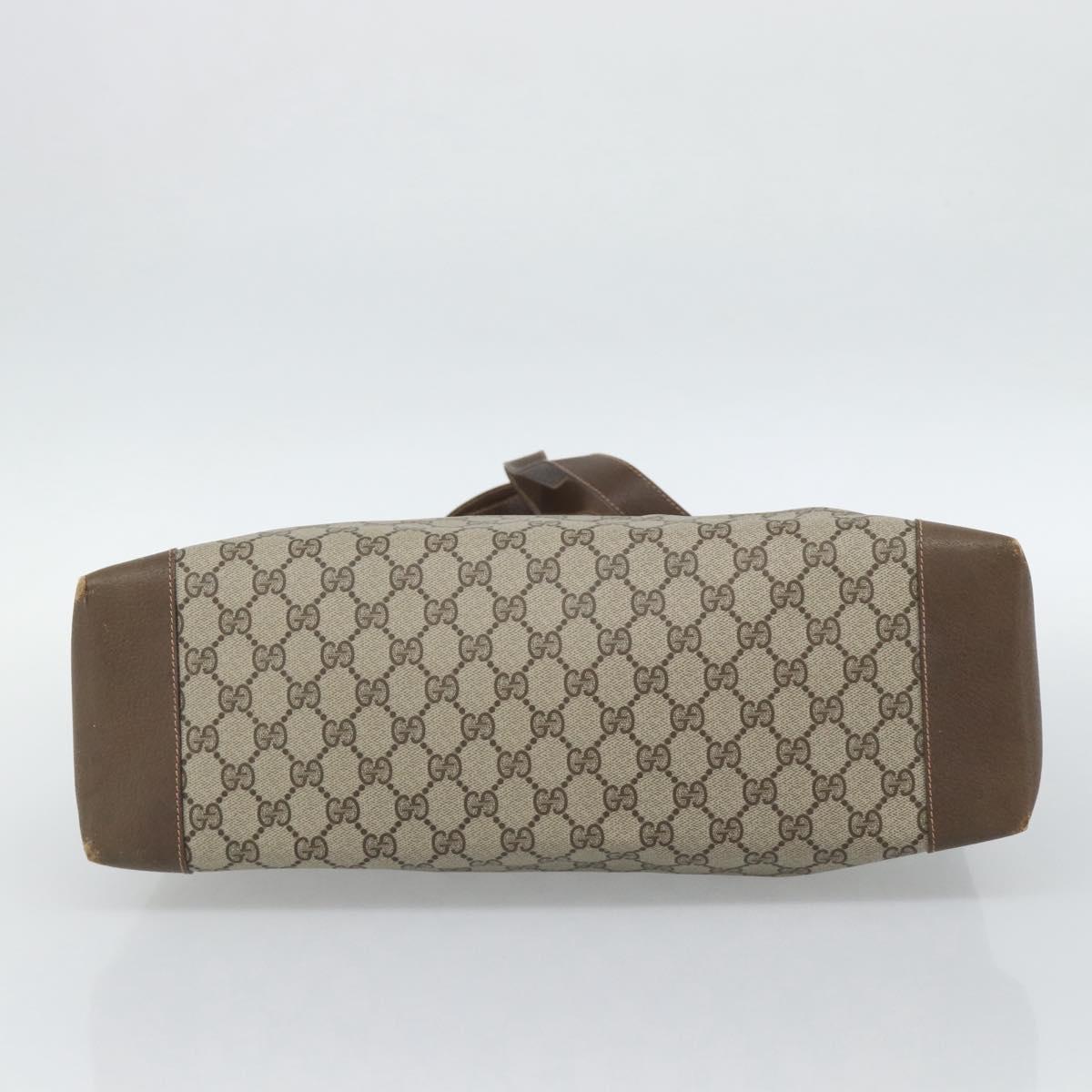 GUCCI GG Supreme Tote Bag PVC Beige Auth 188057