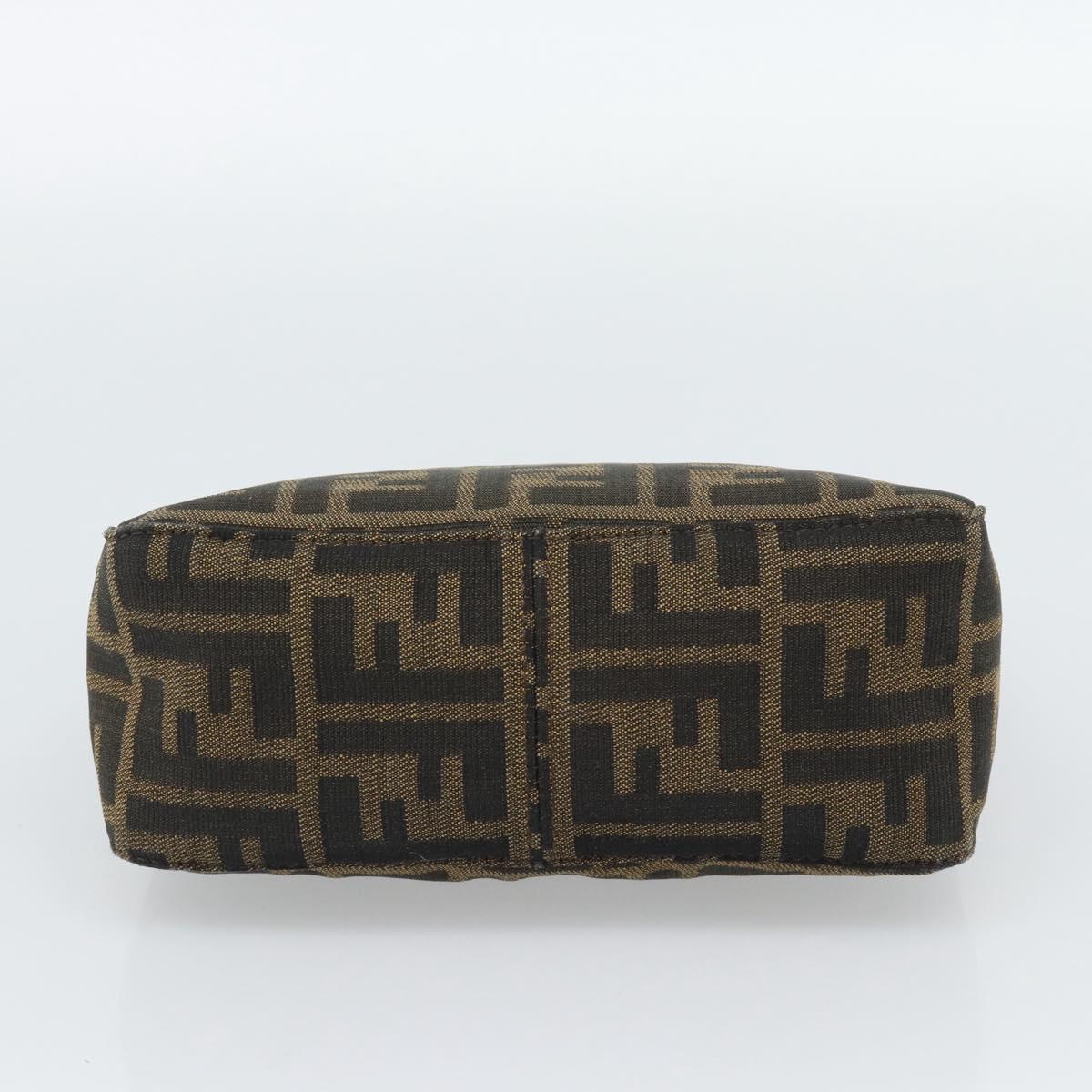 FENDI Zucca Canvas Pouch Brown Black Auth 188060A