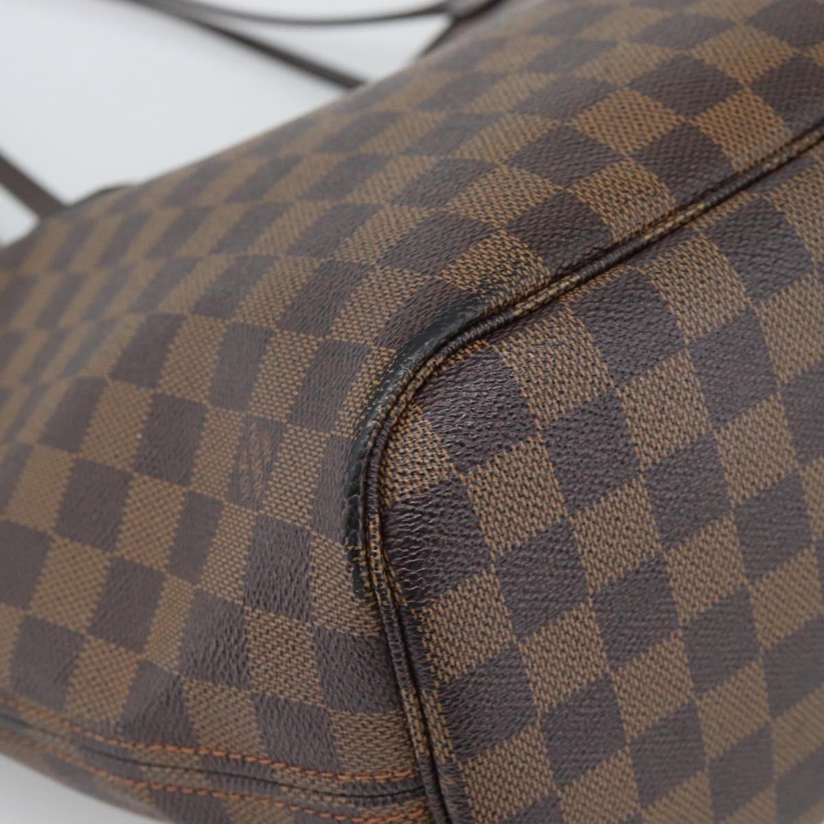 LOUIS VUITTON Damier Ebene Neverfull MM Tote Bag N51105 LV Auth 188063A