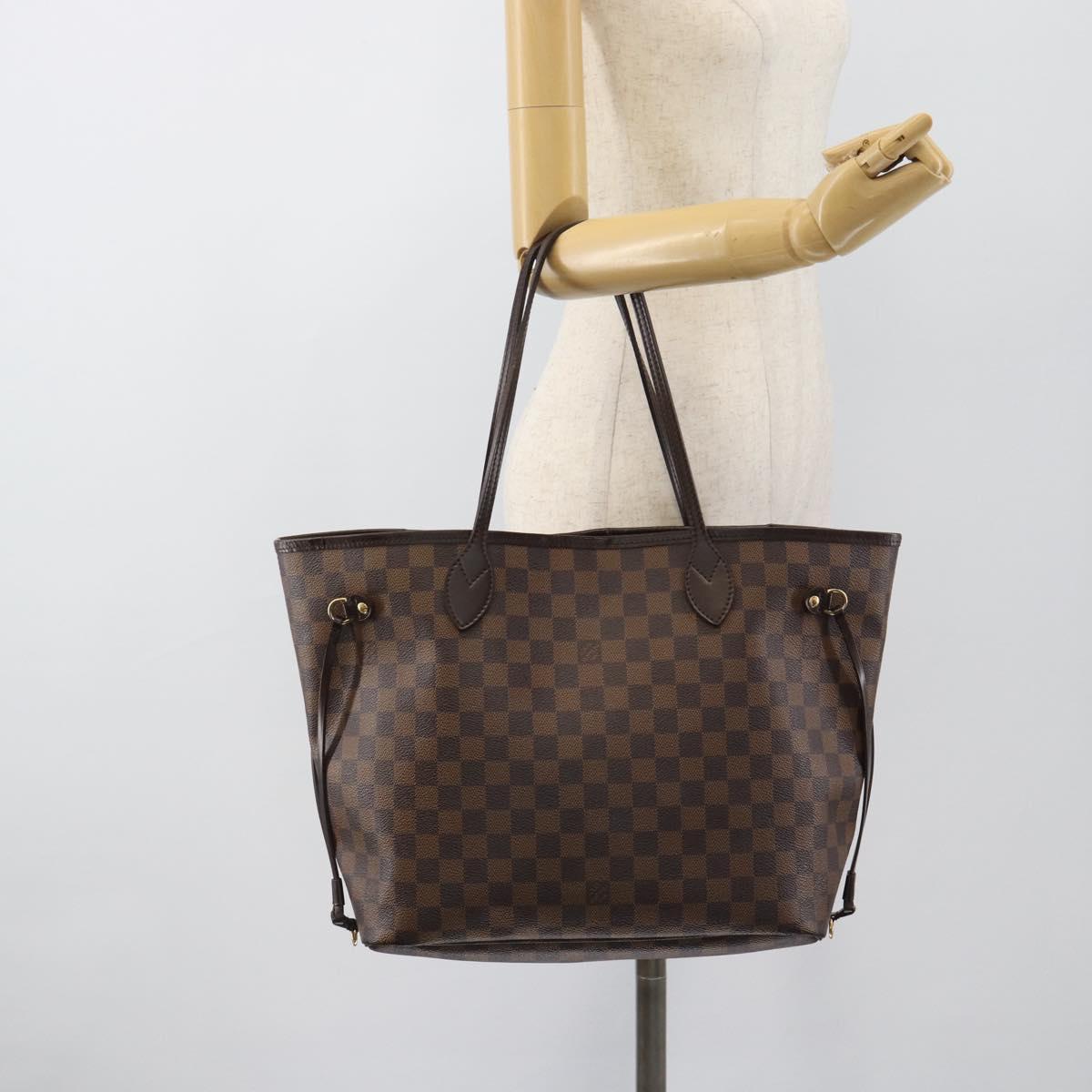 LOUIS VUITTON Damier Ebene Neverfull MM Tote Bag N51105 LV Auth 188063A