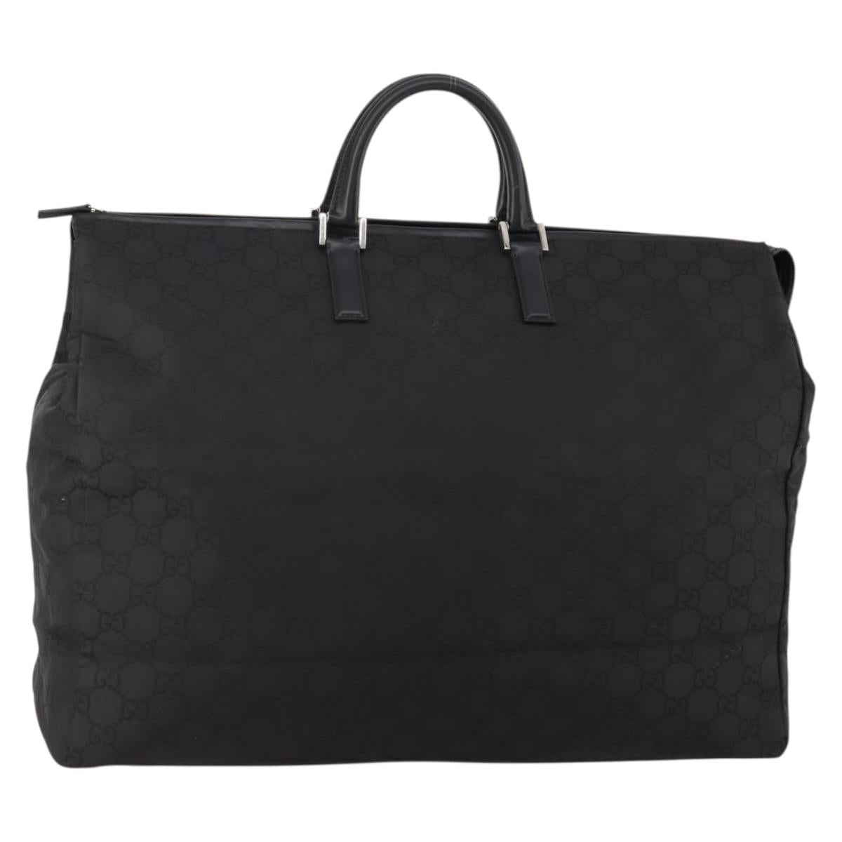 GUCCI GG Canvas Boston Bag Nylon Black Auth 188066A