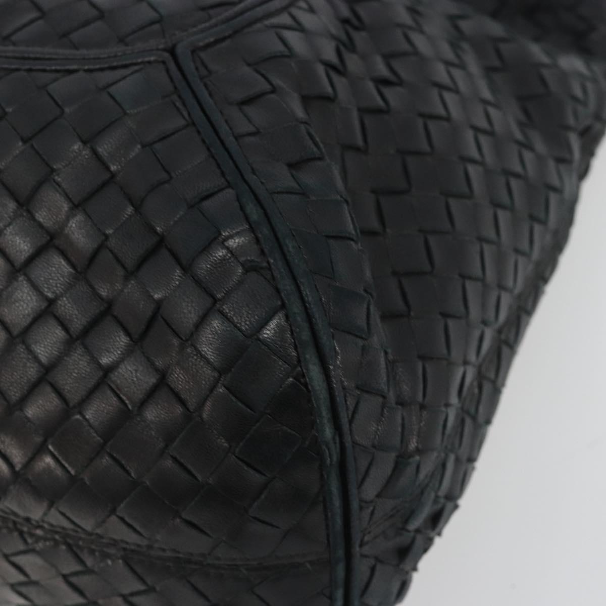 BOTTEGA VENETA INTRECCIATO Hobo Shoulder Bag Leather Black 145552 Auth 188067