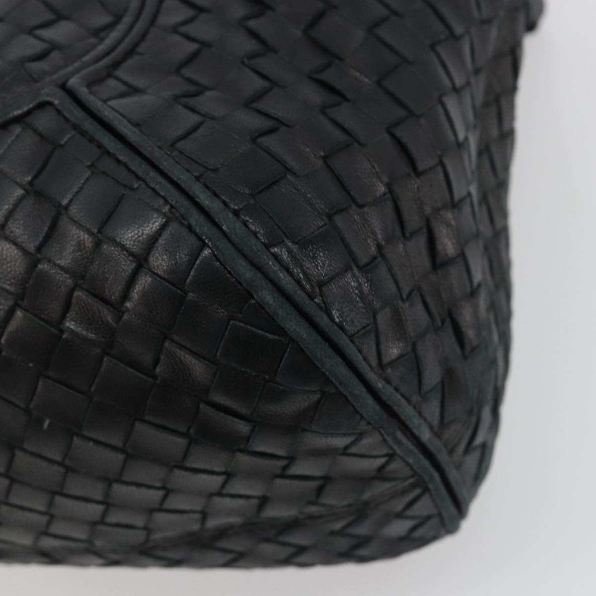 BOTTEGA VENETA INTRECCIATO Hobo Shoulder Bag Leather Black 145552 Auth 188067