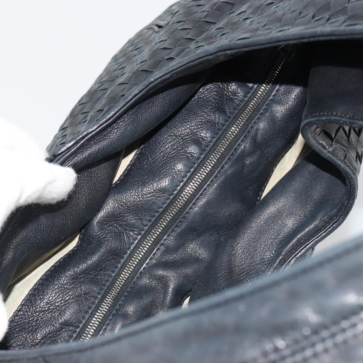 BOTTEGA VENETA INTRECCIATO Hobo Shoulder Bag Leather Black 145552 Auth 188067
