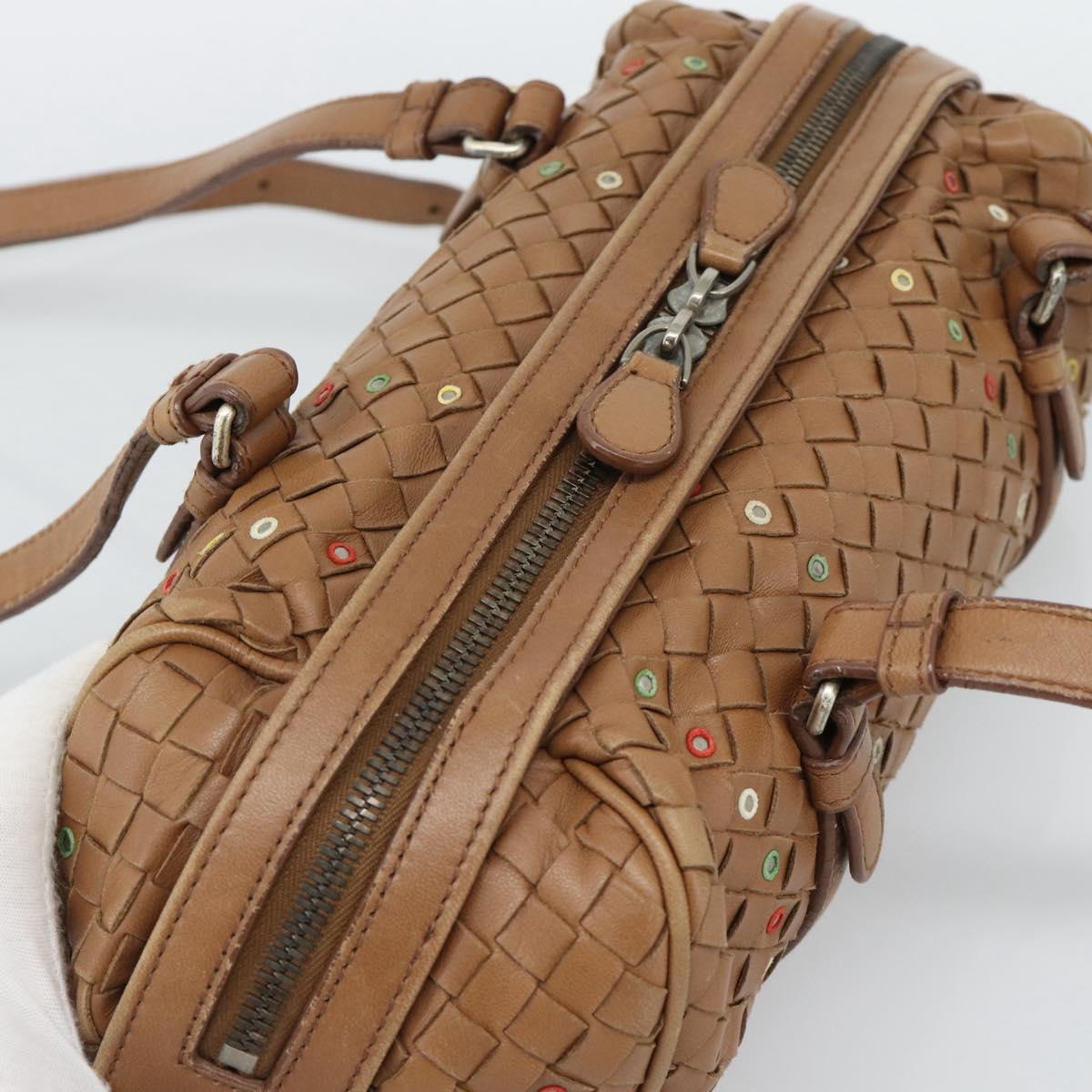 BOTTEGA VENETA INTRECCIATO Shoulder Bag Leather Brown Auth 188068A
