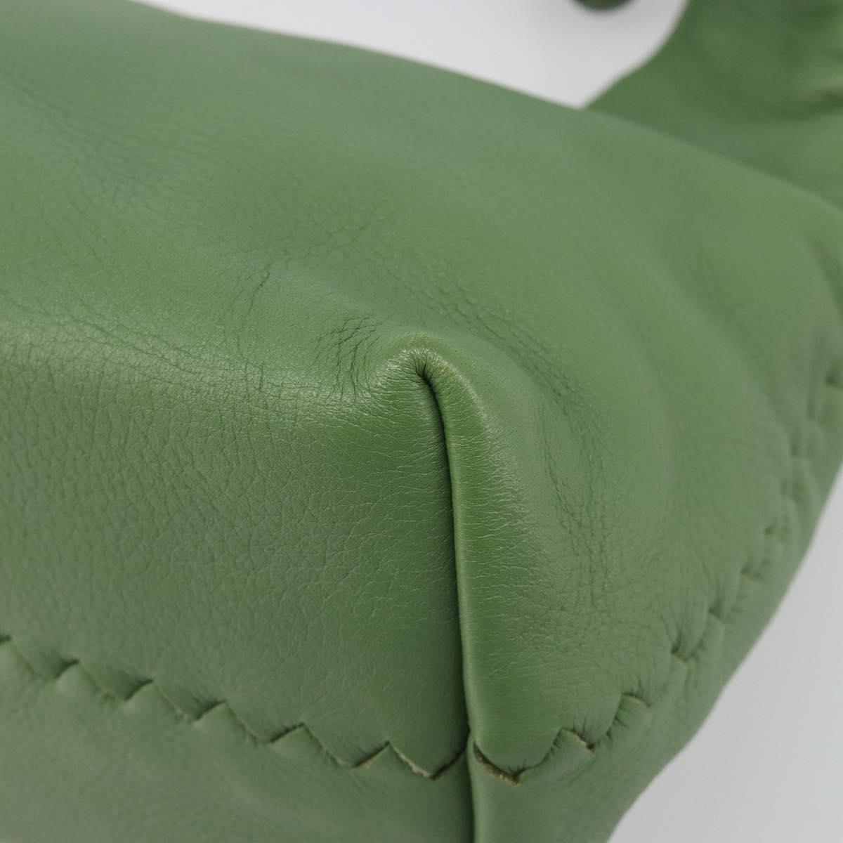 BOTTEGA VENETA INTRECCIATO Hobo Shoulder Bag Leather Green Auth 188069A