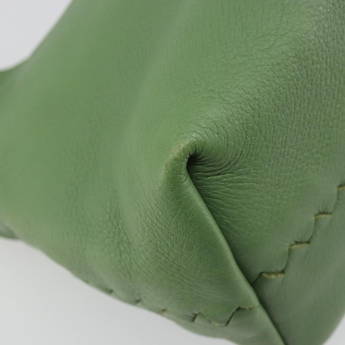 BOTTEGA VENETA INTRECCIATO Hobo Shoulder Bag Leather Green Auth 188069A