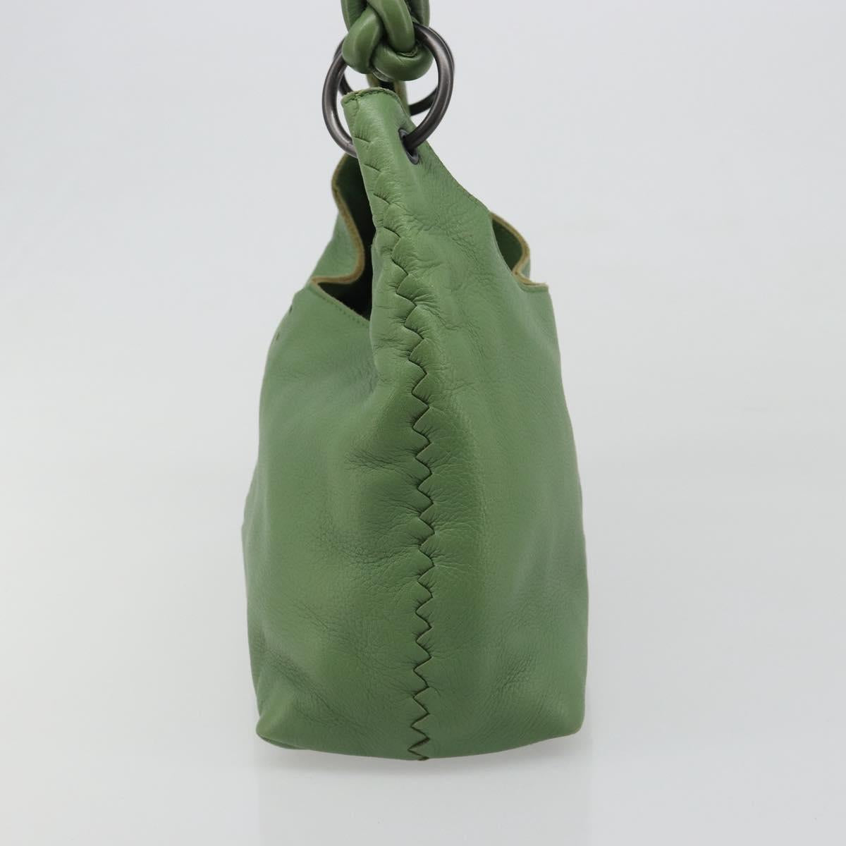 BOTTEGA VENETA INTRECCIATO Hobo Shoulder Bag Leather Green Auth 188069A