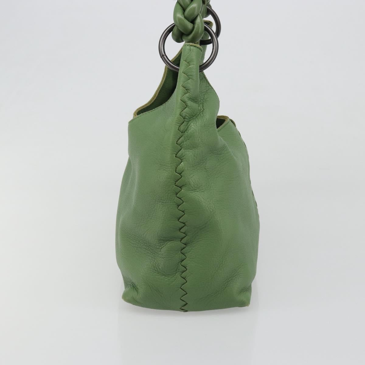 BOTTEGA VENETA INTRECCIATO Hobo Shoulder Bag Leather Green Auth 188069A
