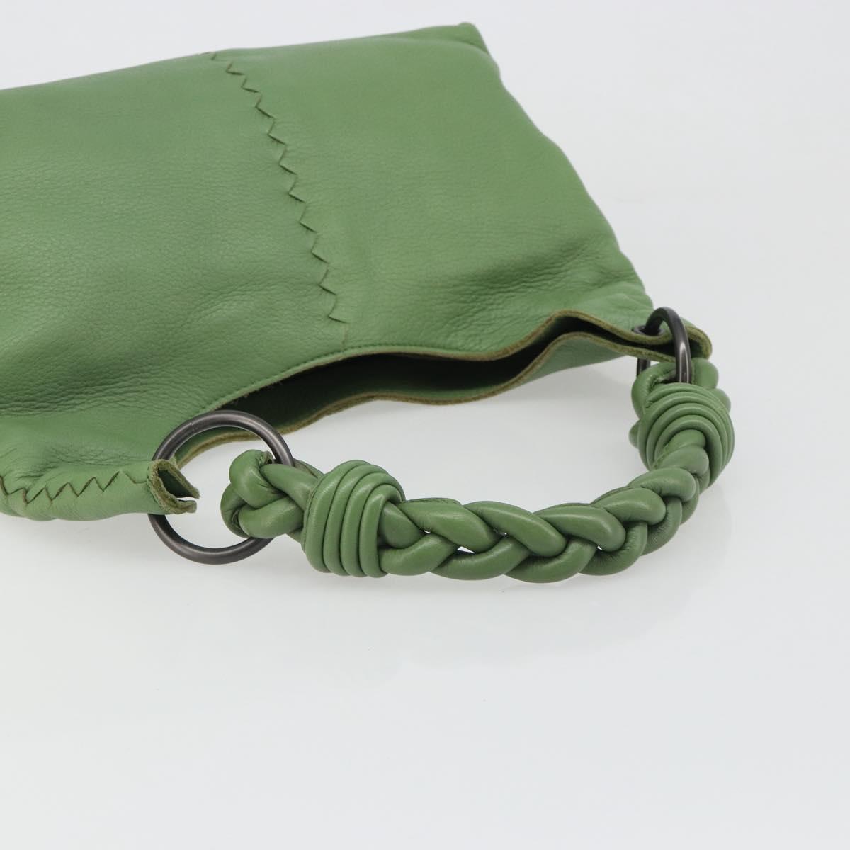 BOTTEGA VENETA INTRECCIATO Hobo Shoulder Bag Leather Green Auth 188069A