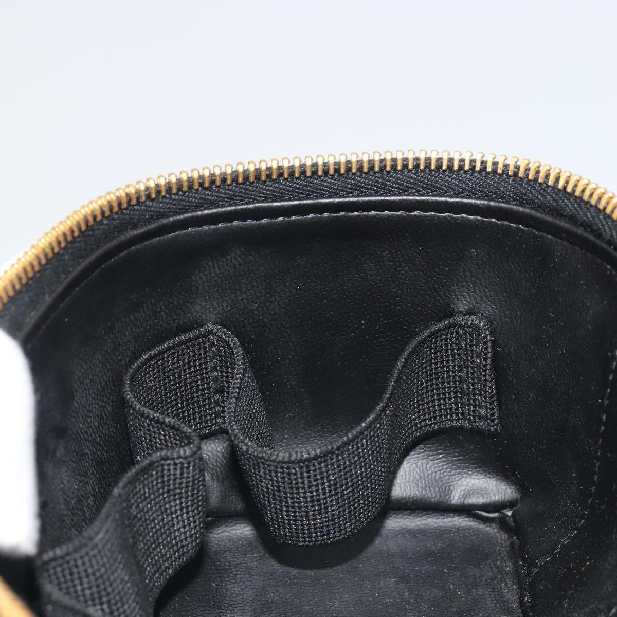 CHANEL COCO Mark Pouch Caviar Skin Black CC Auth 188071A