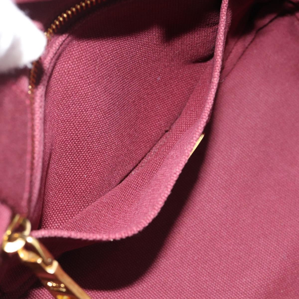 PRADA Canapa PM Hand Bag Canvas Bordeaux Auth 188079