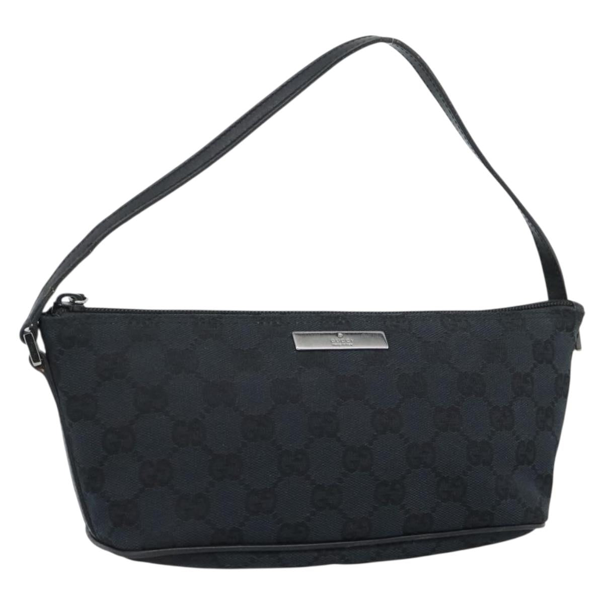 GUCCI GG Canvas Accessory Pouch Black 07198 Auth 188080A