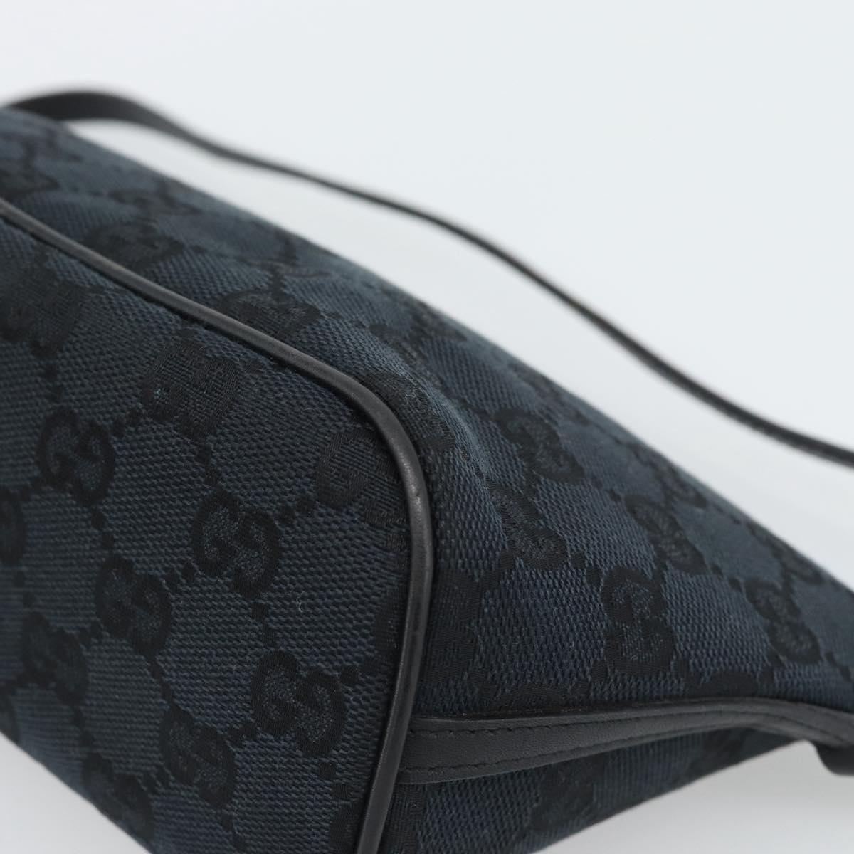 GUCCI GG Canvas Accessory Pouch Black 07198 Auth 188080A