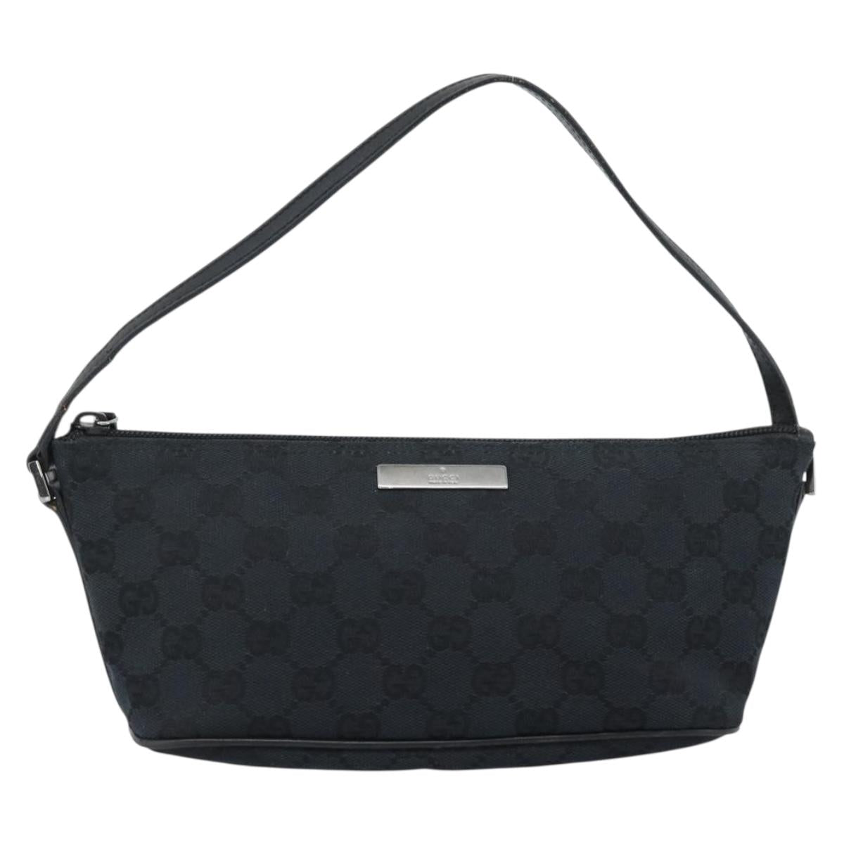 GUCCI GG Canvas Accessory Pouch Black 07198 Auth 188080A