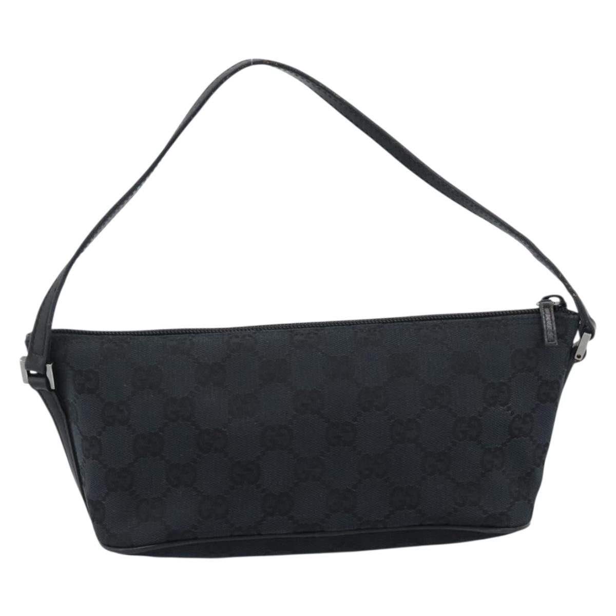 GUCCI GG Canvas Accessory Pouch Black 07198 Auth 188080A
