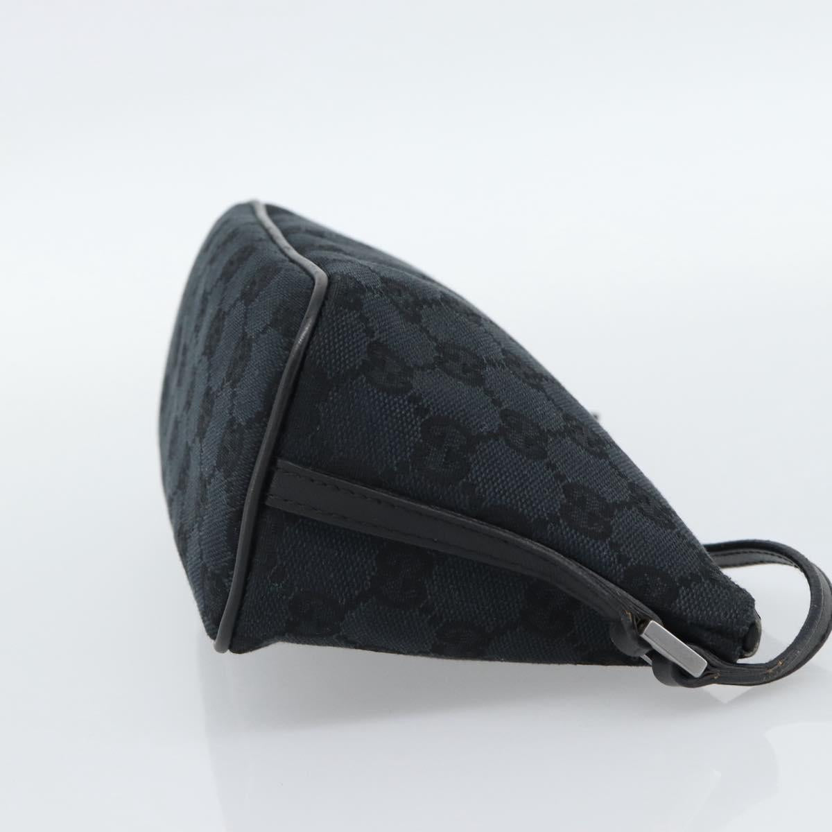 GUCCI GG Canvas Accessory Pouch Black 07198 Auth 188080A