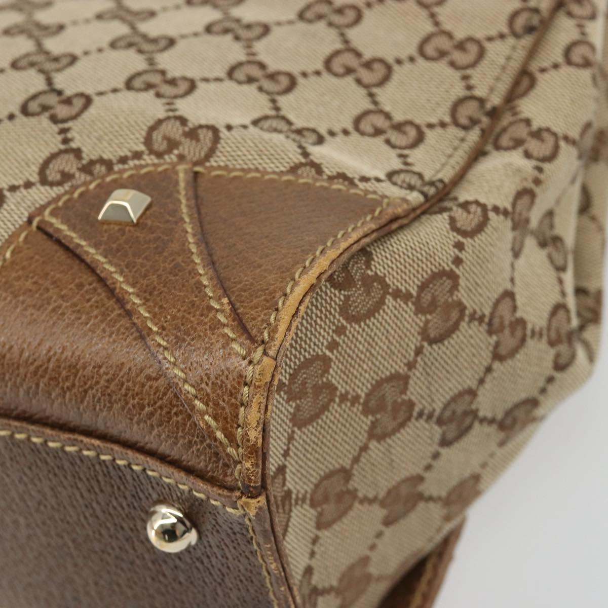 GUCCI GG Canvas Hand Bag Beige 120895 Auth 188081A