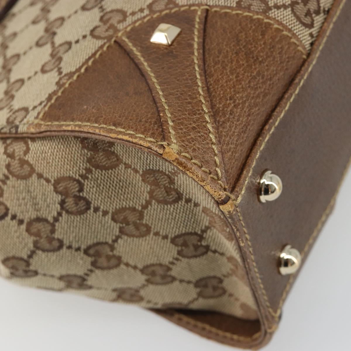 GUCCI GG Canvas Hand Bag Beige 120895 Auth 188081A