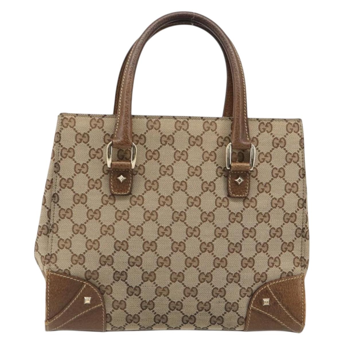 GUCCI GG Canvas Hand Bag Beige 120895 Auth 188081A