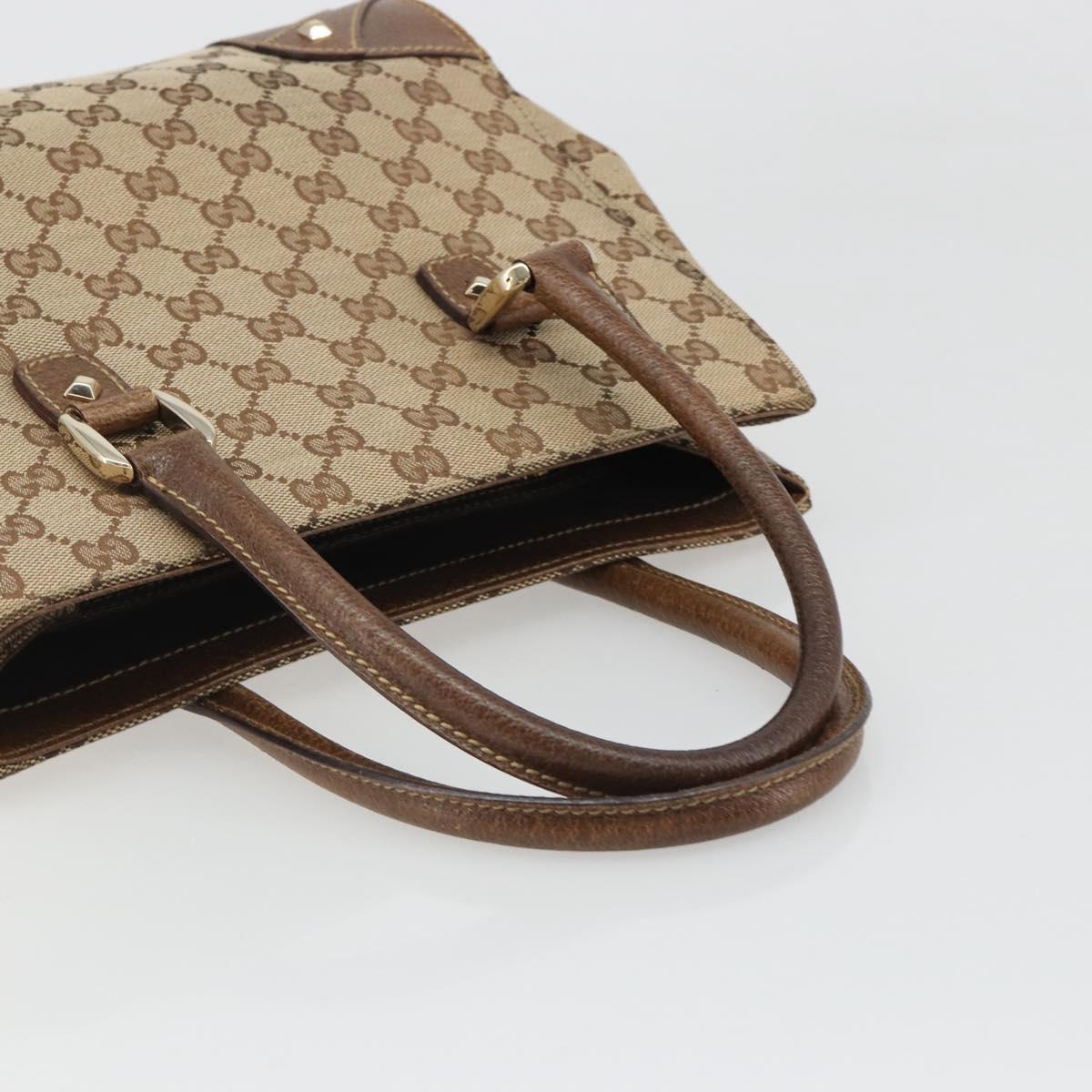 GUCCI GG Canvas Hand Bag Beige 120895 Auth 188081A