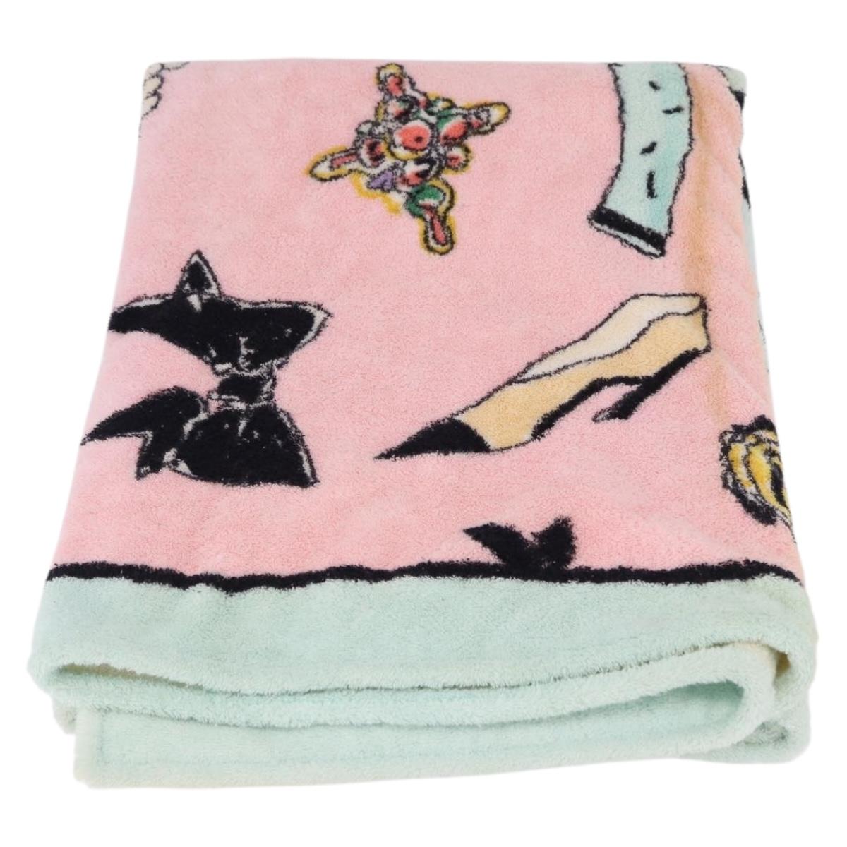 CHANEL Beach Towel Cotton Multicolor CC Auth 188084