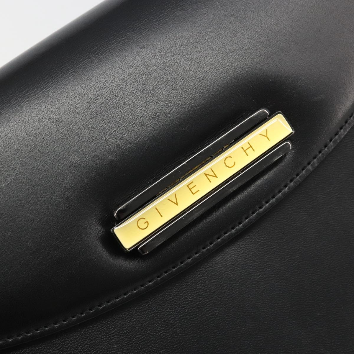 GIVENCHY Hand Bag Leather Black Auth 188085