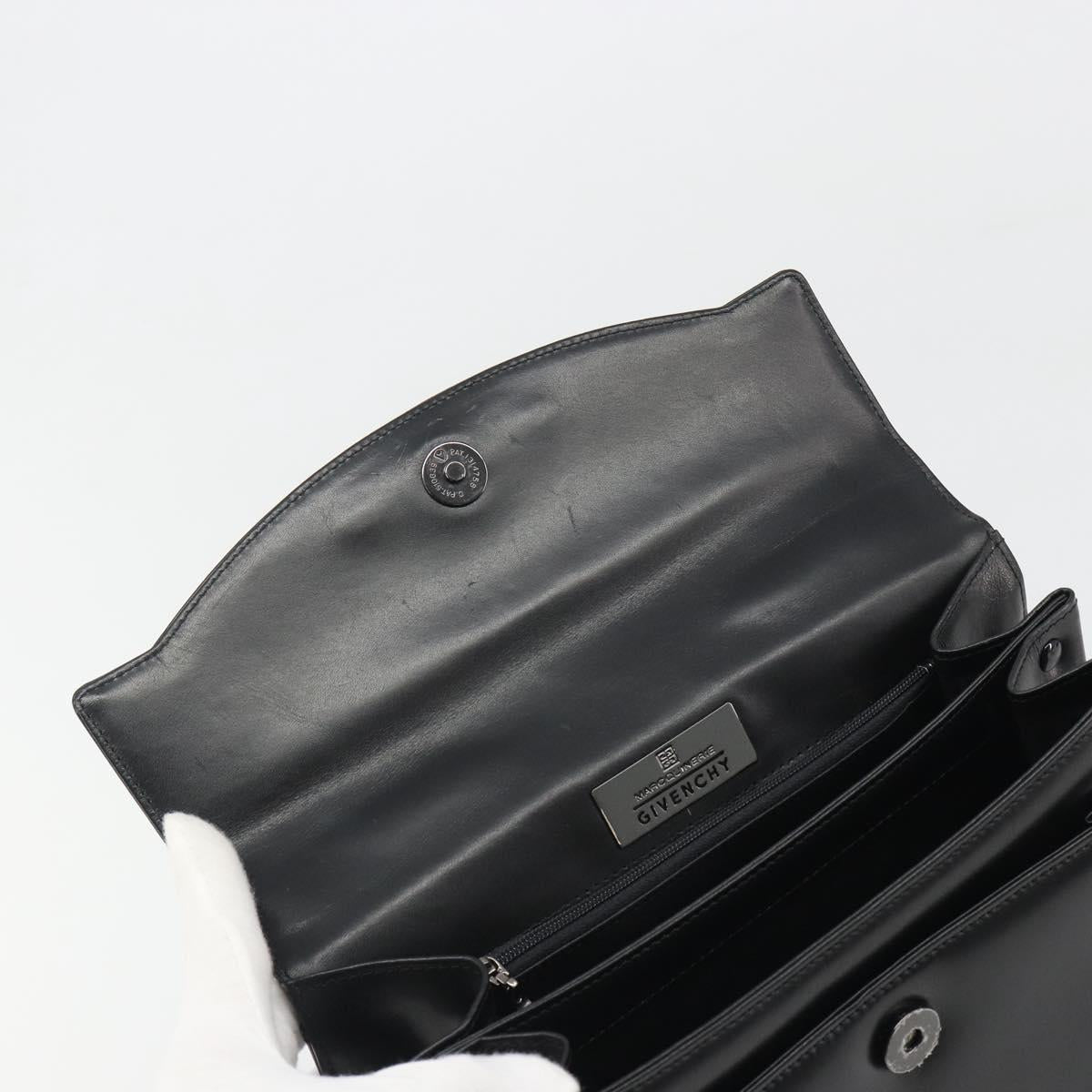 GIVENCHY Hand Bag Leather Black Auth 188085