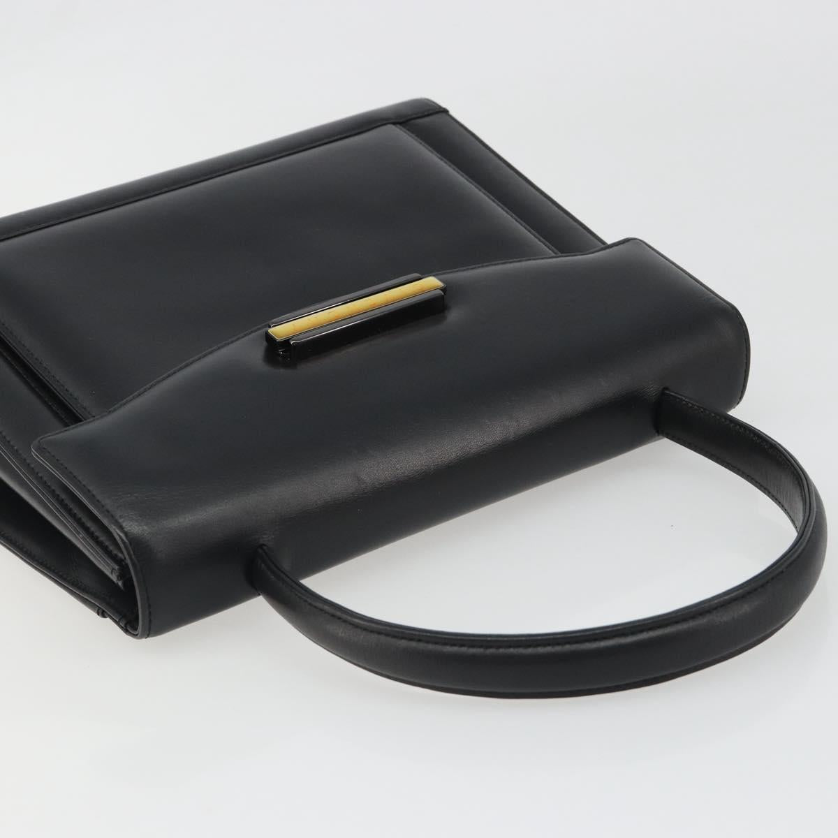 GIVENCHY Hand Bag Leather Black Auth 188085