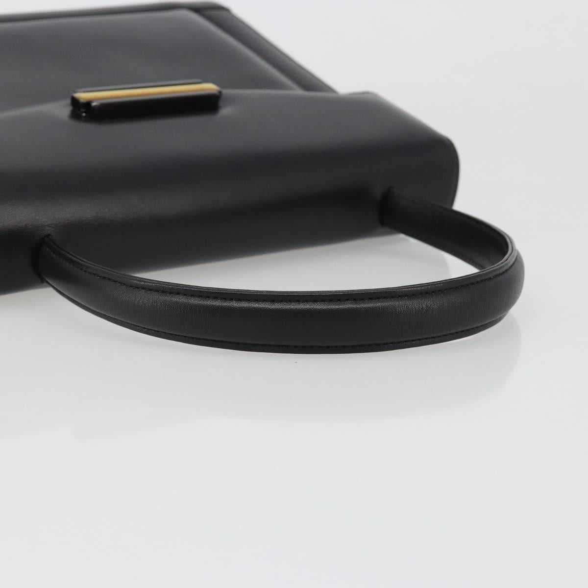 GIVENCHY Hand Bag Leather Black Auth 188085